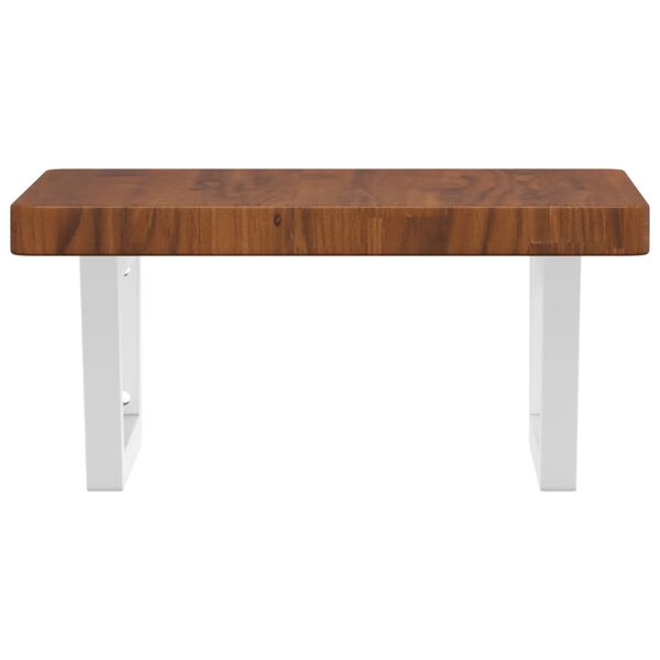 vidaXL V&auml;ggmonterad handfatshylla st&aring;l och massiv ek