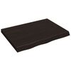 vidaXL Bordsskiva m&ouml;rkbrun 80x60x(2-6) cm behandlad massiv ek
