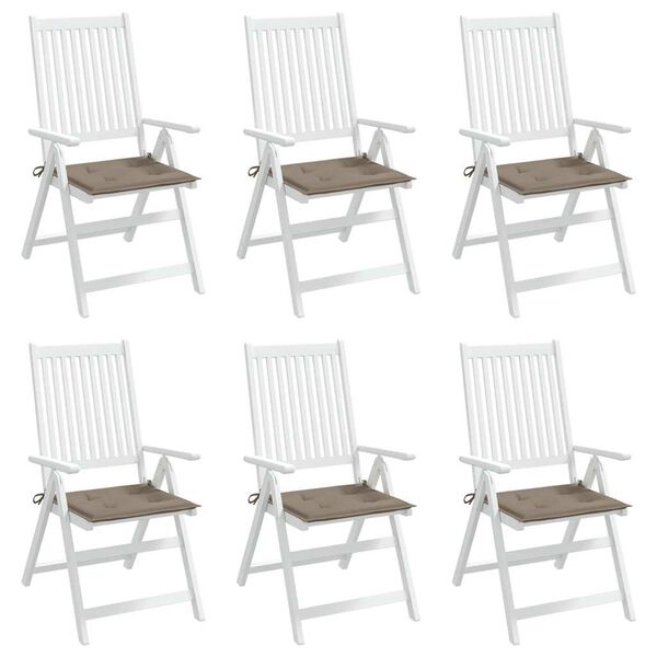 vidaXL Stolsdynor 6 st taupe 40x40x4 cm oxfordtyg