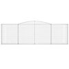 vidaXL Gabioner bågformade 7 st 400x30x120/140 cm galvaniserat järn