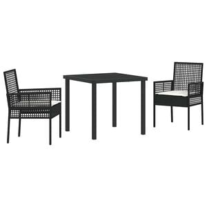 vidaXL Tr&auml;dg&aring;rdsm&ouml;belset med kudde 3 pcs Ljusgr&aring; konstrotting