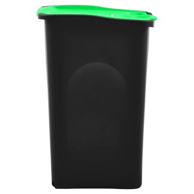 vidaXL Soptunna med lock 50L svart och grön