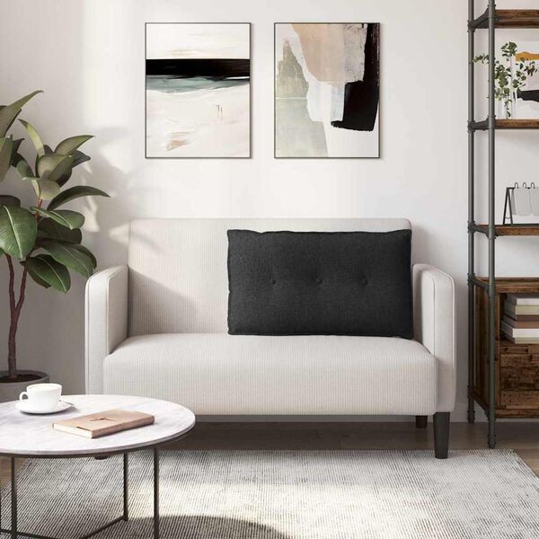 vidaXL Ryggkudde Svart 80 x 19 x 50 cm tyg