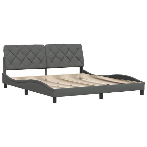 vidaXL Bed Frame without Mattress Dark Grey 180x200 cm Fabric