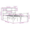 vidaXL S&auml;ng med bokhylla utan madrass vit 160x200cm massiv furu