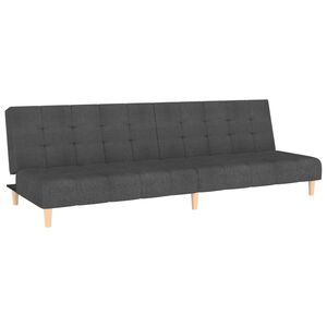 vidaXL B&auml;ddsoffa 2-sits m&ouml;rkgr&aring; tyg