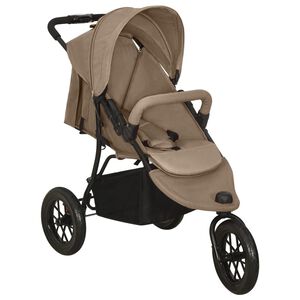 vidaXL Tvillingvagn taupe st&aring;l