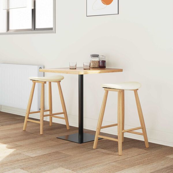 vidaXL Matstolar 2 pcs Naturf&auml;rg 46 x 37 x 63 cm Massiv Gummitr&auml;