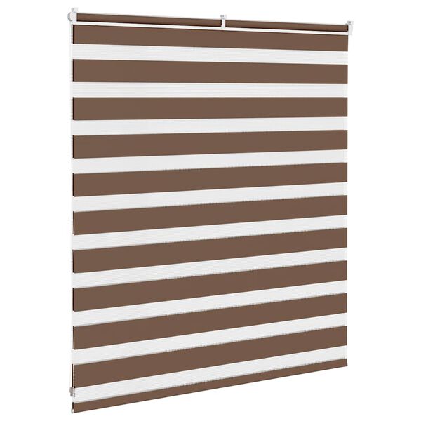 vidaXL Rullgardin zebra brun 135x100 cm tyg bredd 130,9 cm polyester