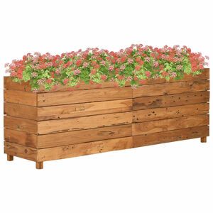 vidaXL Bloml&aring;da upph&ouml;jd 150x40x55 cm &aring;tervunnet teaktr&auml; och st&aring;l