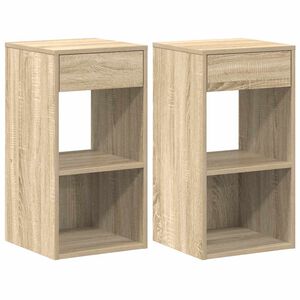 vidaXL S&auml;ngbord 2 st med l&aring;da sonoma-ek 35x34x66,5 cm