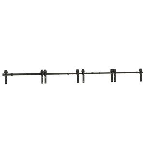 vidaXL Skjutd&ouml;rrsbeslag 366 cm st&aring;l svart