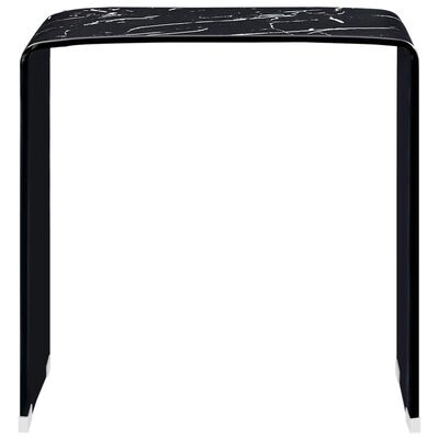 vidaXL Soffbord svart marmor 50x50x45 cm härdat glas
