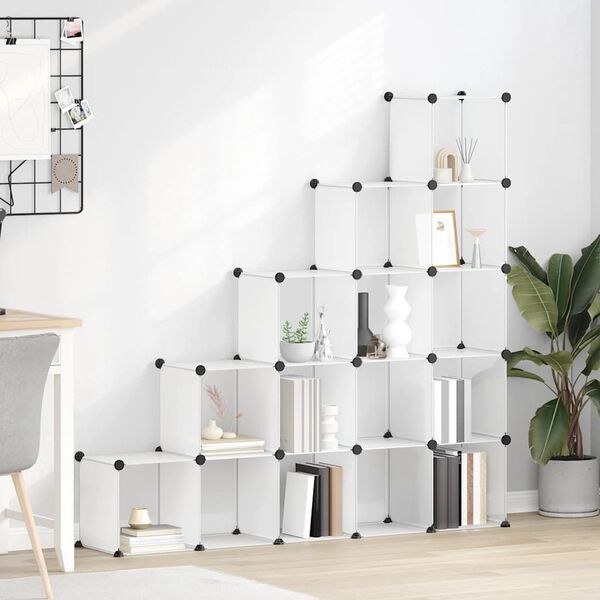 vidaXL F&ouml;rvaringskuber stapelbara 15 kuber genomskinlig PP