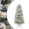 vidaXL Plast Hingad Julgran 150 LED-lampor Gr&ouml;n och Vit 150 cm
