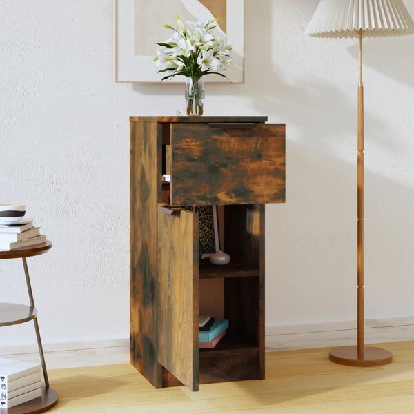 vidaXL Förvaringsskåp rökfärgad ek 30x30x70 cm konstruerat trä