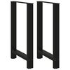 vidaXL Barbordsben svarta 2 st 60x(90-91) cm st&aring;l