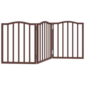 vidaXL Hundgrind hopf&auml;llbar 3 paneler brun ek 150 cm poppel