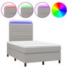 vidaXL Rams&auml;ng med madrass & LED ljusgr&aring; 120x190 cm tyg