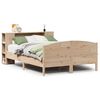 vidaXL S&auml;ng med bokhylla utan madrass 140x190cm massiv furu