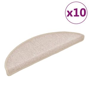 vidaXL Trappmattor 10 st 56x17x3 cm taupe halvrunda