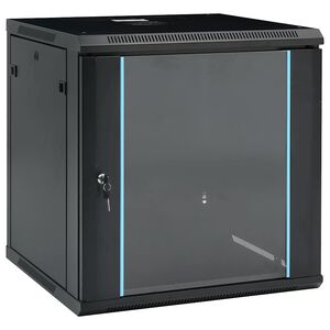 vidaXL N&auml;tverkssk&aring;p med lagring Svart 600 x 600 x 640 mm St&aring;l