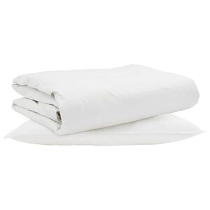 vidaXL Sommar Duvet med kudde 2 pcs Vit Dunfj&auml;der