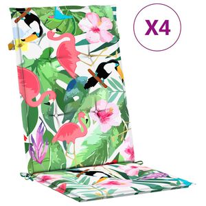 vidaXL Stolsdynor f&ouml;r stolar med h&ouml;g rygg 4 st flerf&auml;rgad tyg