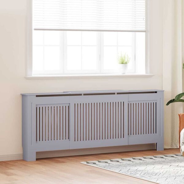 vidaXL Radiatorlock 2 pcs Gr&aring; 205 x 20,5 x 81,5 cm Konstruerat tr&auml;