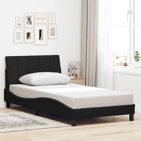 vidaXL Bed Frame without Mattress "Hanko" Black 100x200 cm Fabric