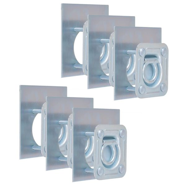 vidaXL Surrnings&ouml;glor f&ouml;r sl&auml;pvagn 6 st galvaniserat st&aring;l 2000 kg