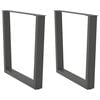 vidaXL Matbordsben V-formade 2 st antracit 80x(72-73,3) cm st&aring;l