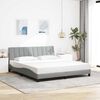 vidaXL Bed Frame without Mattress "Hanko" Light Grey 180x200 cm Fabric