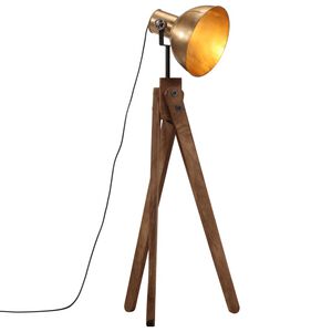 vidaXL Golvlampa 25 W antik m&auml;ssing 45x45x120 cm E27