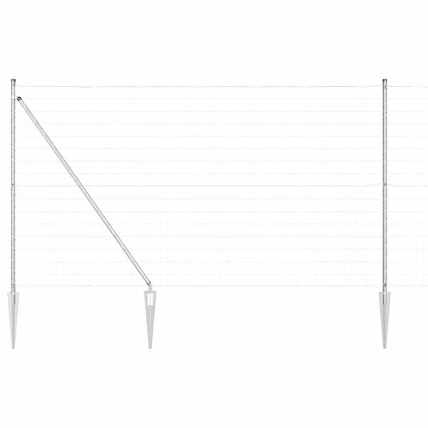 vidaXL St&auml;ngsel med stolpe Silver 1,5 x 10 m St&aring;l