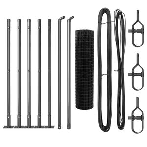 vidaXL St&auml;ngsel med stolpe Gr&aring; 0,4 x 10 m St&aring;l och PVC