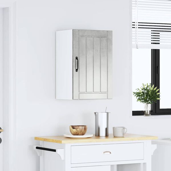 vidaXL V&auml;ggsk&aring;p f&ouml;r k&ouml;k Lucca betonggr&aring; konstruerat tr&auml;