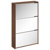 vidaXL Skosk&aring;p med 3 sk&aring;p brun ek 63x17x102,5 cm