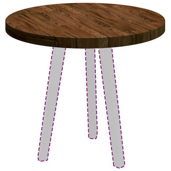 vidaXL Bordsskiva Ljusbrun &Oslash; 60 x 4 cm Massivt Ektr&auml;