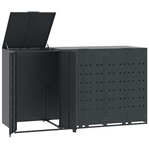 vidaXL Skjul f&ouml;r sopk&auml;rl f&ouml;r 3 platser antracit 207x79x117 cm st&aring;l