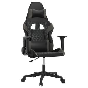 vidaXL Gamingstol svart och gr&aring; konstl&auml;der