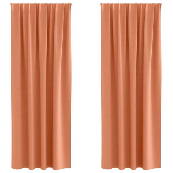 vidaXL M&ouml;rkl&auml;ggningsgardiner med Ringar 2 pcs Terracotta 225 x 140 cm