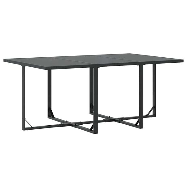 vidaXL Trädgårdsmöbelset 11 pcs Svart Stål