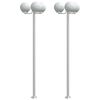 vidaXL Utomhusgolvlampor 2 st silver 215 cm rostfritt st&aring;l