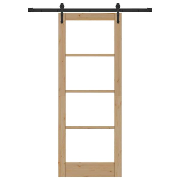 vidaXL Skjutd&ouml;rr ORKDAL Naturf&auml;rg 78 x 202 cm Massivt talltr&auml; och glas