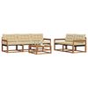 vidaXL Utomhussoffset med kudde 6 pcs Naturlig och Beige