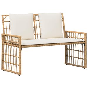 vidaXL Utomhusb&auml;nk 2 -Seater 116 x 55 x 82 cm St&aring;l och poly rattan