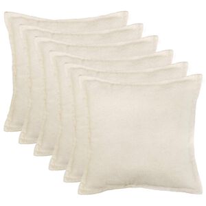 vidaXL Kudd&ouml;verdrag 6 st HOUTEN Gr&auml;ddvit 30 x 30 cm Boucl&eacute;