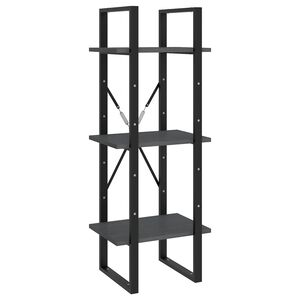 vidaXL Bokhylla 3 hyllplan gr&aring; 40x30x105 cm massiv furu