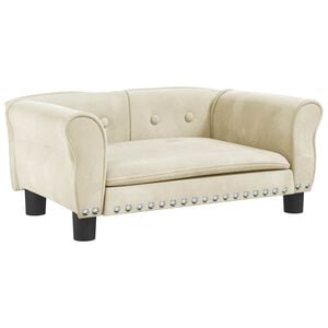 vidaXL Hundb&auml;dd gr&auml;ddvit 70x45x30 cm sammet